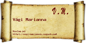 Vági Marianna névjegykártya